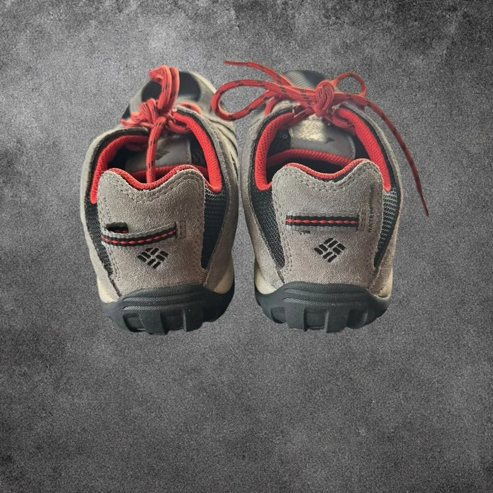 Columbia Omni Grip Hiking Shoes Womens Size 5 Gray Red Trail Outdoor Lightweight